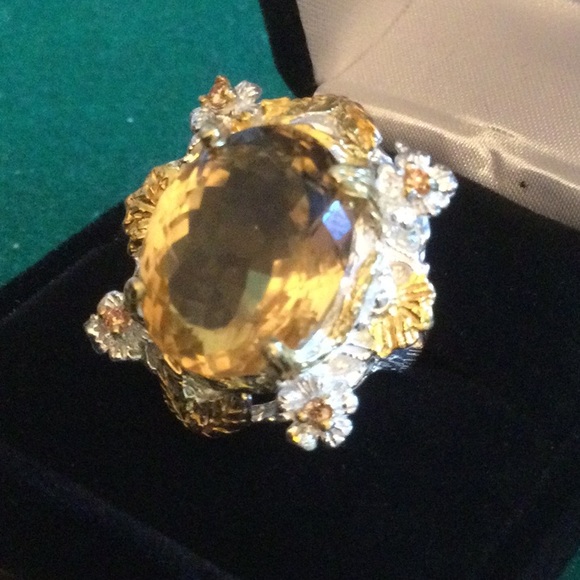 Amazing Genuine 20+ CTW Citrine, Custom made Ring - Picture 5 of 12